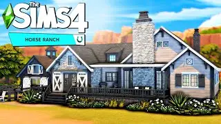 Small Modern Farmhouse With a Horse Barn || The Sims 4 Horse Ranch: Speed Build