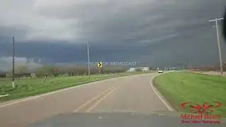 03-25-2024 Iowa park, TX - Tornado warned storm covers highway with hail