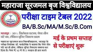 महाराजा सूरजमल बृज विश्वविद्यालय परीक्षा टाइम टेबल 2022 | MSBU Exam Time Table 2022