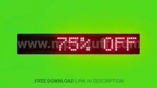 75% Off Scrolling Red Dot Matrix LED Text Animation on Green Screen Seamless Loop