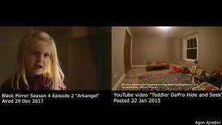 Black Mirror hide and seek scene, side by side comparison with viral YouTube video
