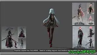 3D anime female modeling Pancake Flat Succubus Waifu EEVEE