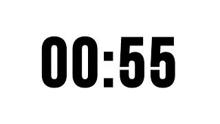 55 Second Timer Without Music, Simple Countdown With Alarm At The End