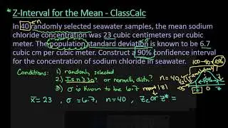 Z-Interval for the Mean - ClassCalc