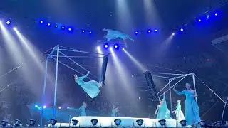 Акробаты на встречных качелях Александра Скокова. Водно-цирковое шоу 