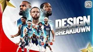 I Made A Team USA Poster Design | PHOTOSHOP Breakdown