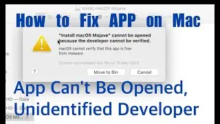 How to Fix Mac App - Cannot be Opened Because it is from an Unidentified Developer.