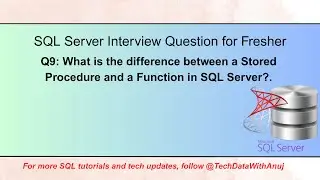 Difference Between Stored Procedure and Function in SQL Server | SQL Tutorial with Examples