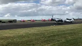 Spitfire plane at Airshow 2022 at the military air force base in Karup, Denmark