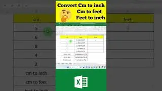 Unit Convent in excel feet to inch,cm to inch and feet etc 