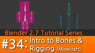 Blender 2.7 Tutorial #34 : Intro to Bones & Rigging (Minecraft) 