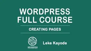 Wordpress Full Course #7: How To Create A Page