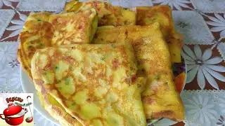 Супер вкусный завтрак. Блины с ветчиной и сыром. Очень вкусно, хоть готовь каждый день.