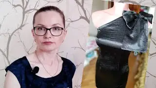 Маленькое черное платье на одно плечо. Обзор.