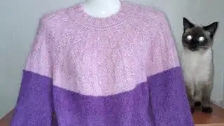 Свитер из мохера на круглой кокетке ,, ЦВЕТОЧЕК ДЛЯ СЕСТРИЧКИ