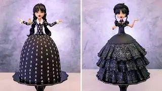🖤 WEDNESDAY Addams Cakes 🖤 2 Amazing Doll Cake Decorating Tutorials