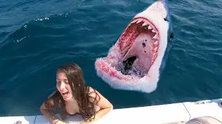 elle est tombée dans le réservoir de requin, puis...