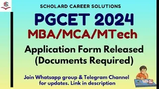 PGCET 2024 Application Form Released | Documents Required | Documents | #pgcet2024 #pgcetmba #pgcet
