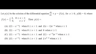 IIT JAM-2018 DIFFERENTIAL EQUATION  SOLUTION