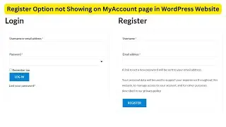 Register Option not Showing on My Account page in WordPress Website 