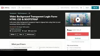 Udemy Coupon Code :  Video Background Transparent Login Form-HTML CSS & BOOTSTRAP