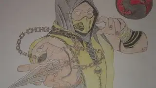Скорпион. Рисунок цветными карандашами.Scorpion. Drawing with colored pencils.