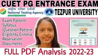 CUET PG/B.ed ENTRANCE 2022 Full PDF Analysis 