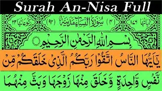 Quran Surah An-Nisa (The Women) Full Recitation With Arabic Text (HD) ► 04-سورۃالنساء