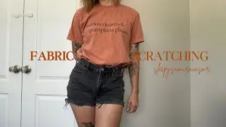 ASMR Fabric Scratching on Black Denim Shorts | Sleep & Tingles 🧡