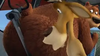Open Season Scared Silly - Boog flies a plane with his butt