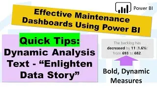 QT#15 - Adding Dynamic Analysis Text and Measure Values using Power BI Enlighten Data Story (Pt3)