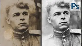 Ретушь старого фото снимка восстанавливаем фотографию - Обработка фото в фотошоп #1