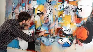 Francesco D'Adamo - Oil painting time-lapse (Abstract Expressionism, Lyrical Abstraction)