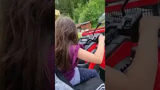 7 years old girl driving the ATV. #superkidz #shorstviral