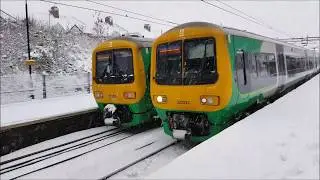 Coseley Railway Station in Snow & West Midlands Train's First Day