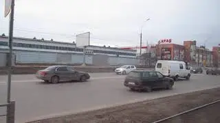 Поездка на трамвае Tatra t6 по 6 маршруту Ульяновск