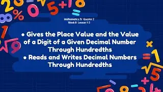 GIVES THE PLACE VALUE & VALUE OF A DIGIT OF A GIVEN DECIMAL NUMBER | READ & WRITE DECIMAL NUMBERS