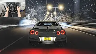 Night Drive During Blizzard - Forza Horizon 4 (Steering Wheel + Shifter) Gameplay
