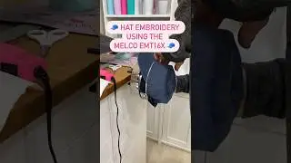 🧢Hat Embroidery using the Melco EMT16X embroidery machine! #machineembroidery #capembroiderymachine