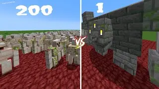 1 REANIMATTED TEMPLE VS 200 IRON GOLEM. MINECRAFT BATTLE