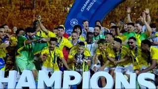 Cristiano Ronaldo & Al Nassr Team Trophy Celebration Reaction after Wins 1st Saudi Pro League Titles