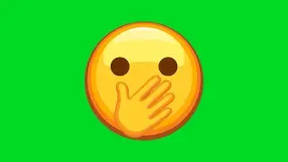 Face with Hand Over Mouth Emoji Green Screen