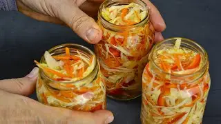 Быстрая капусточка!!! Хрустящая и ароматная в кисло-сладком маринаде!