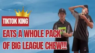 Watch the TikTok king eat a whole pack of big league chew💪⚾️🥎
