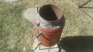 Теплый пол от камина. Теплообменник из газового баллона.