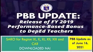 PBB 2019 Update as of June 16, 2021 SARO for Regions IX, X, XI, XII, XIII and CAR DOWNLOADED NA