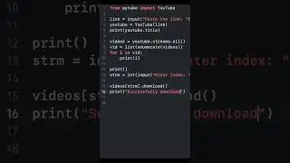 Youtube video downloader in python. 