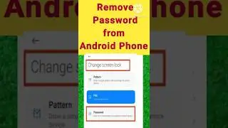 how to remove password from Android phone | how to remove pattern lock from Android #shorts