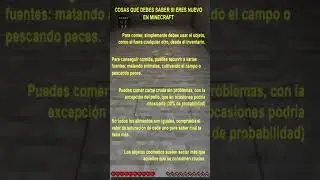 COSAS QUE DEBES DE SABER SI ERES NUEVO EN MINECRAFT / TEX PARTE  1 