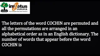 The letters of the word COCHIN are permuted and all the permutations are arranged in an alphabetical